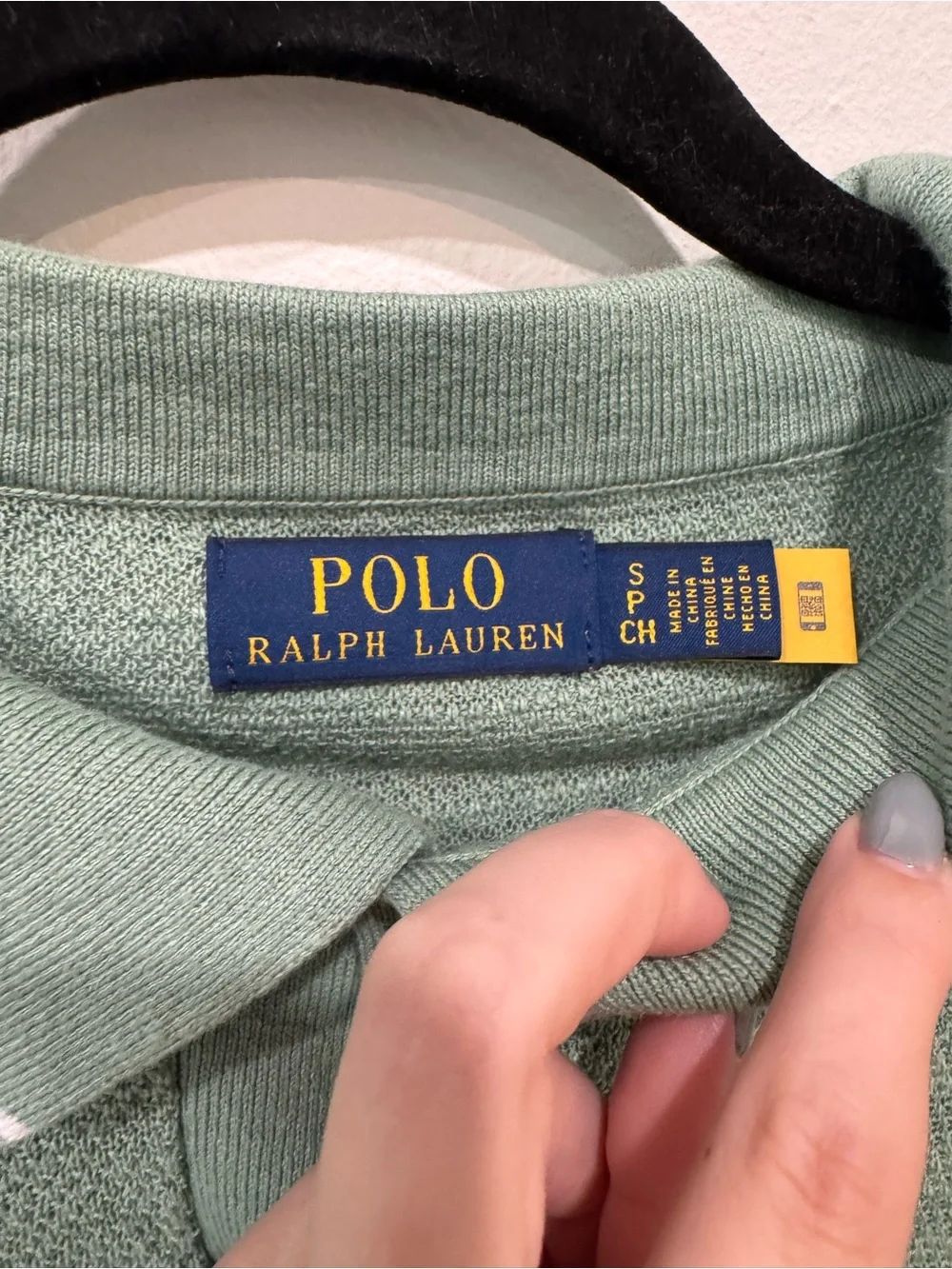 Ralph Lauren Short-Sleeve Polo in Sage Green with White Trim